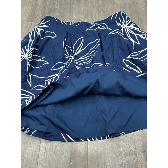 RSVP by Talbots Women's Blue Silver Floral Pleated Zip A-line Skirt Size 22WP - Picture 6 of 13